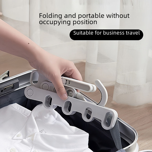 Multi-functional five-hole foldable hanger travel business hotel indoor drying magic device outdoor portable garment hanger