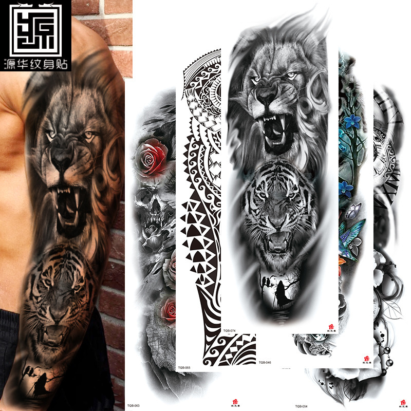 Long Flower Arm Tattoo Sticker Full Arm Waterproof Tattoo Temporary in stock Wholesale Full Arm Tattoo Sticker