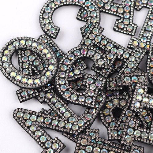 Hot Drills A-Z Glass Drills and Rhinestones English Letters Cloth Patch Hot Hot Patch Clothing DIY Decoration