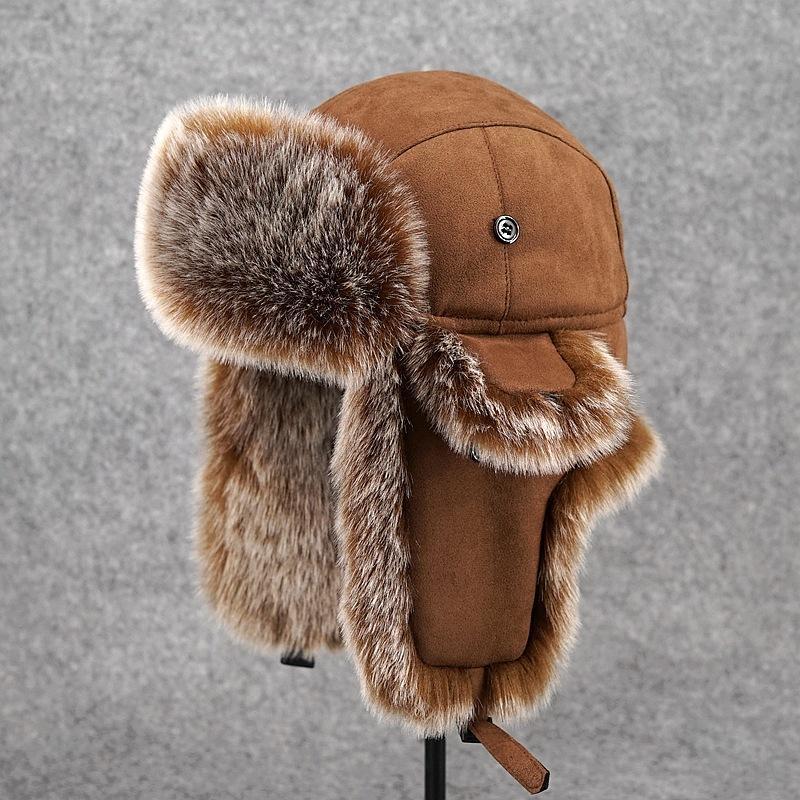 Jesień Zima Nowy Lei Feng Northeast Pluszowa Zagęszczona Ochrona Zimno Odporna Bawełna Outdoor Duże Uszy Czapka Narciarska Dla Mężczyzn i_voghion.com