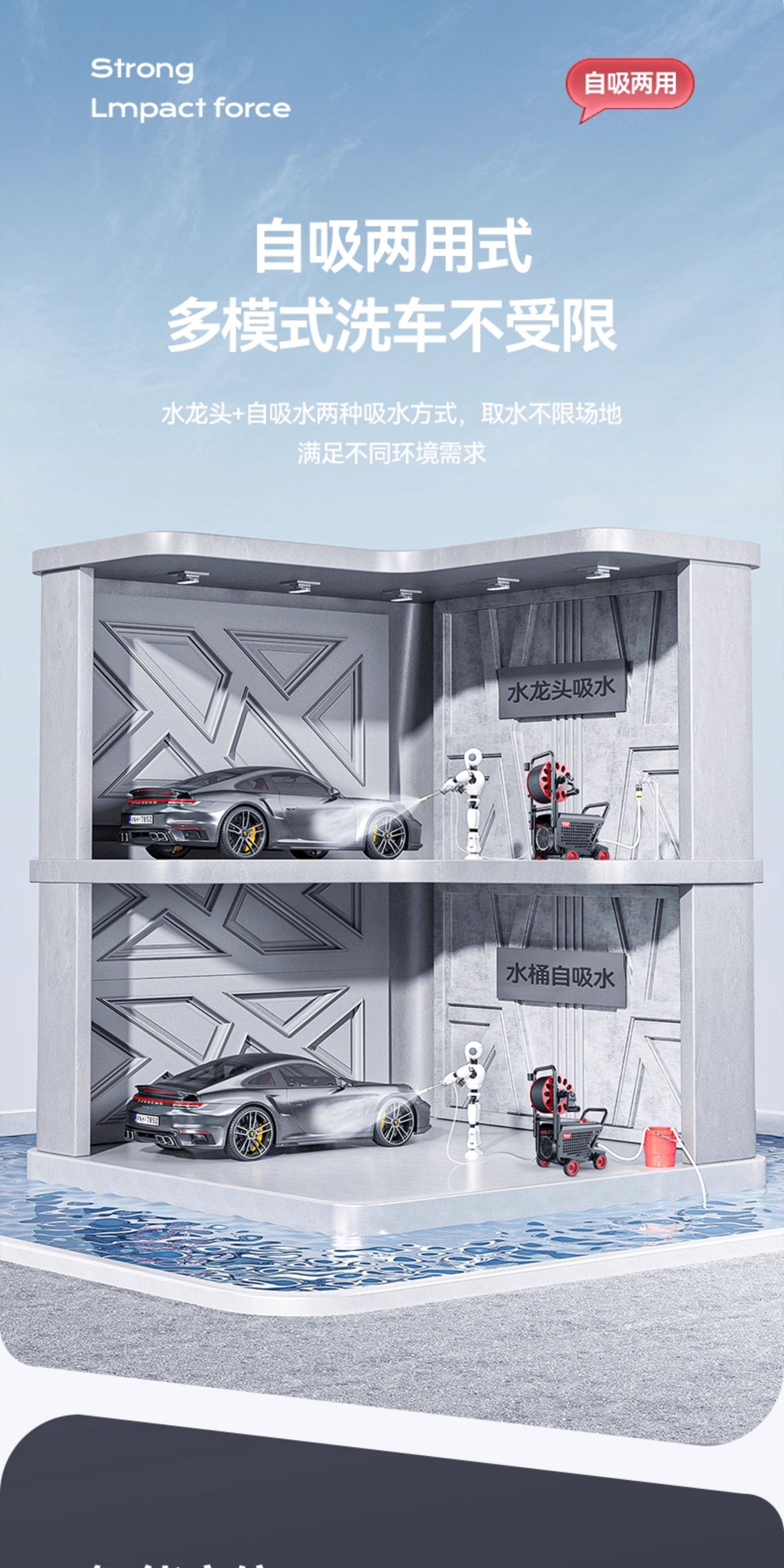 Delixi New Model Car Washing Machine 220V High-Pressure Water Gun for Home Use, High-Power Cleaning Brush Car Washer Pump, Powerful Floor Cleaning Tool