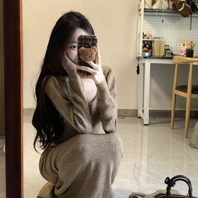 新款小香风针织开衫毛衣女装早秋气质叠穿围巾高腰半身裙三件套感|undefined