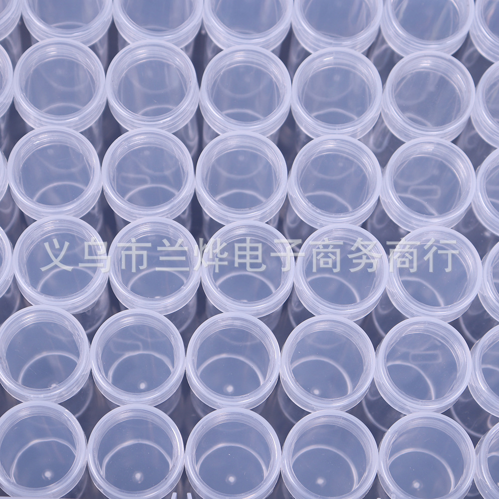 Kit de pintura de diamantes 60 botellas botella redonda caja de almacenamiento de joyas de plástico extraíble transparente caja de la píldora al por mayor