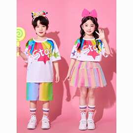 儿童啦啦队多巴胺演出服小学生运动会合唱服装幼儿园班服彩星演出
