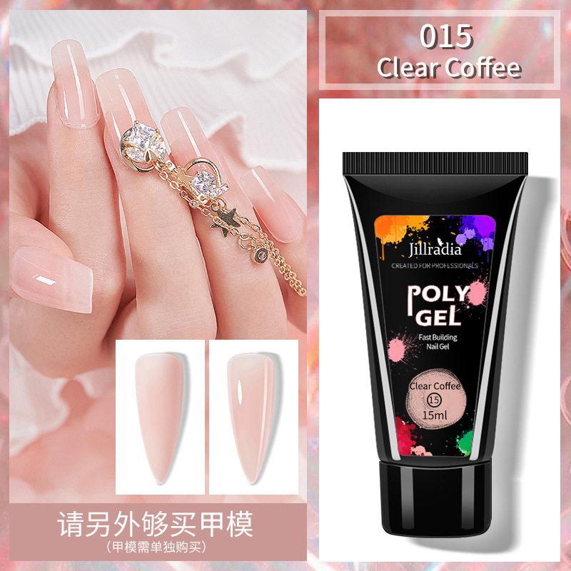 Nail Art extensión pegamento 15ml sin soporte de papel cristal rápido uñas extensión gel indoloro UV fototerapia pegamento ventas directas de la fábrica