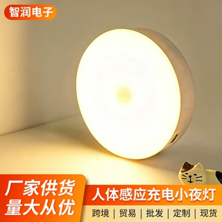 人体智能感应灯护眼小夜灯充插两用无线吸附led氛围灯免打孔壁灯