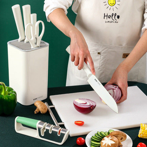 White Lady Knife Set Kitchen Home Use Vegetable Knife Slicing Knife Meat Knife Fruit Knife Stainless Steel Complete Set Combination