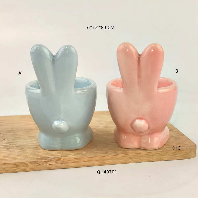 Pascua lindo conejo desayuno huevo taza huevo estante huevo creativo utensilios de mesa de comedor