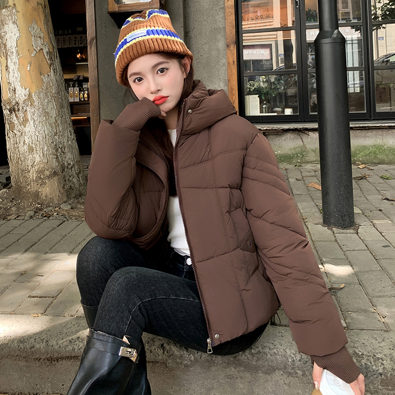 Ropa de pan gruesa, ropa de algodón corta de pluma, ropa de algodón femenina coreana suelta, chaqueta de algodón para estudiantes de otoño y invierno en moda
