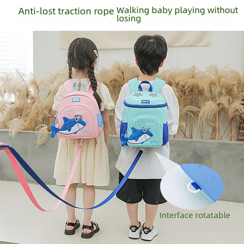 Oorang New Cute Shark Kindergarten Backpack Anti-Backpack Pressure Reduction Diving Material Children's Backpack Factory Direct Sales 