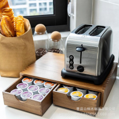 スポット木製コーヒーカプセル引き出し収納ラックコーヒーマシンベーススタンド家庭用ティーセット収納整理ボックス