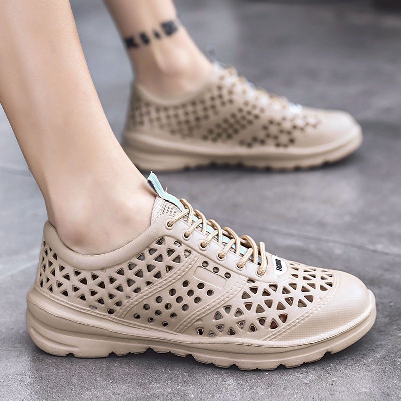 여름 동굴 신발 남성용 게으른 샌들 한국식 트렌디 발 캐주얼 신발 남성용 미끄럼 방지 라이트 웨이딩 비치 신발