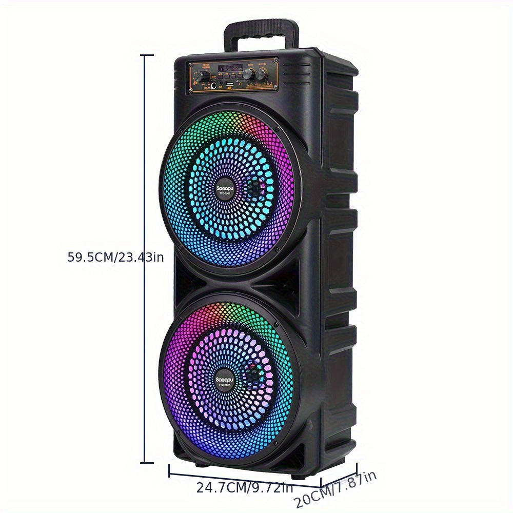 6000W Portable Party Speaker con Dual 8.5 Subwoofers rgb