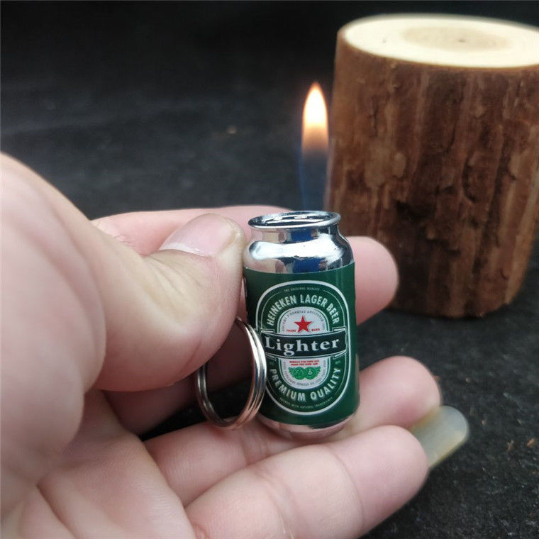 Beer bottles Strange new personality lighter originality Mini Small Portable Key buckle Flames lighter