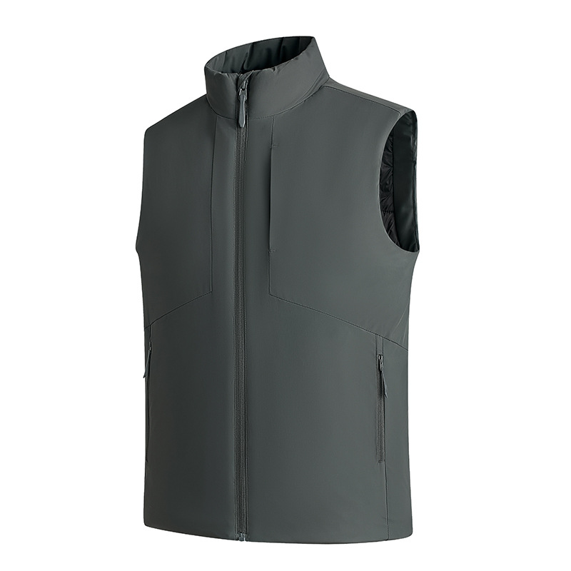 Men's New Casual Autumn and Winter Warm Wool Stand-Collar Vest Sports Vest
