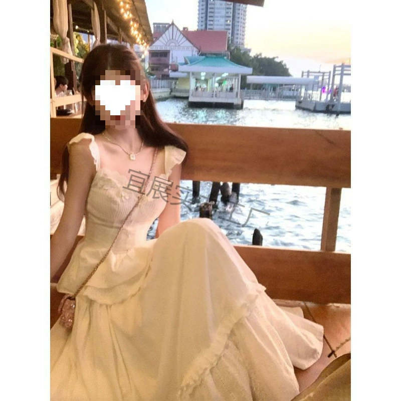 栀子花 夏季法式赫本甜美初恋小飞袖上衣重工高腰半裙显瘦两件套