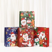 圣诞节白卡纸礼品袋创意手提袋节日礼品袋卡通超市购物袋礼物包装