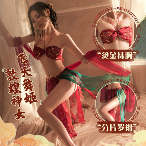 Sexy lingerie, sexy Dunhuang Feitian Dancer transparent suit, bronzing tube top, see-through female manufacturer, dropshipping