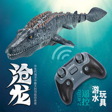 儿童遥控沧龙玩具大号电动恐龙可下水仿真模型会游泳喷水批发跨境