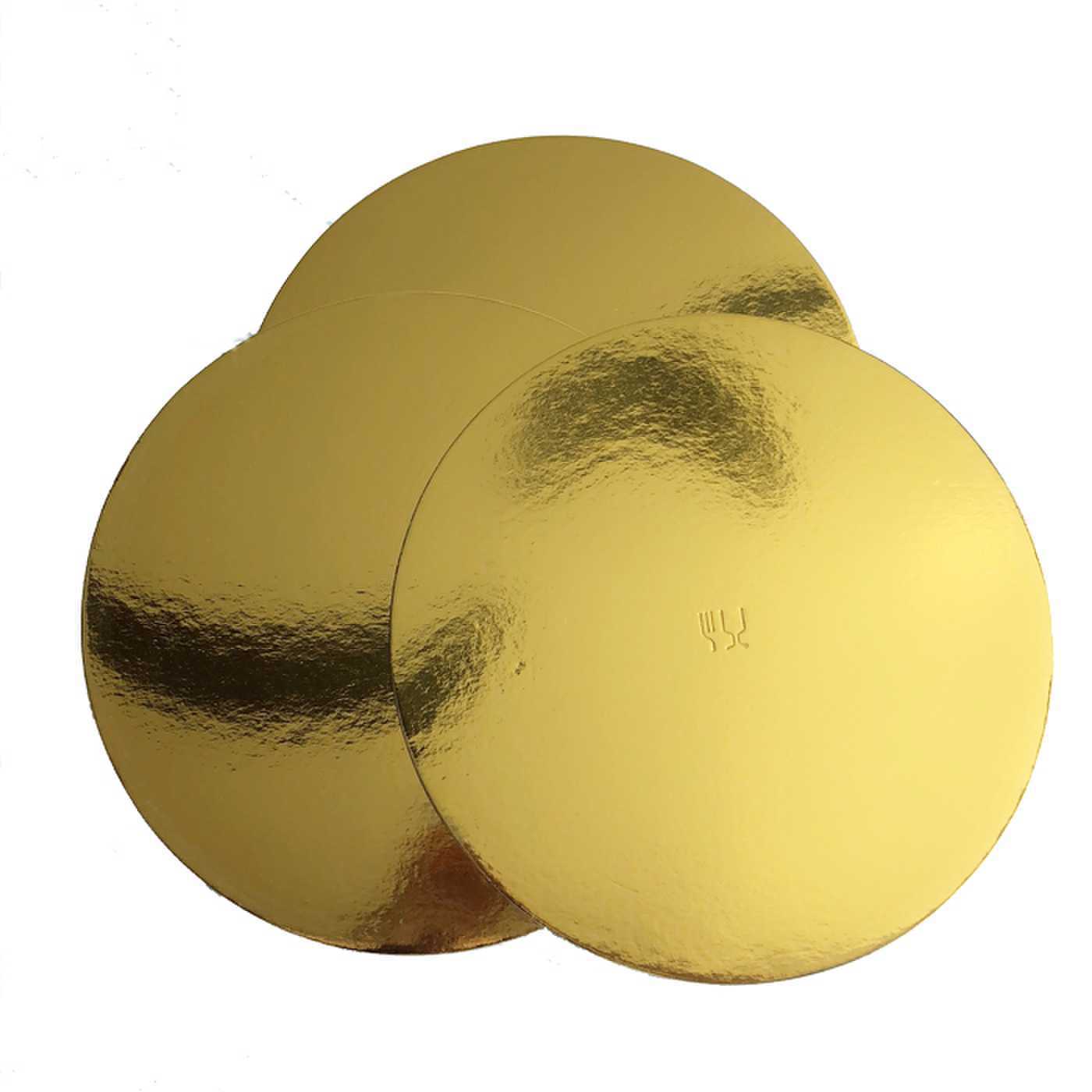 3mm金色圆形刀叉标志蛋糕底托硬纸板托盘烘焙烘焙专用蛋糕托盘