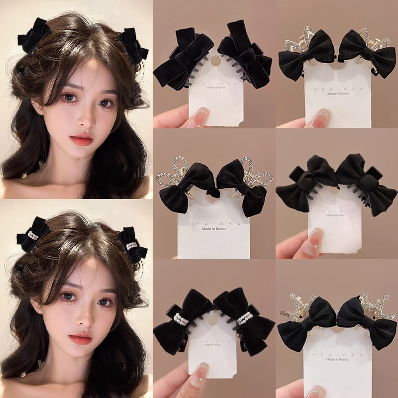 Black small hairgrip with bow