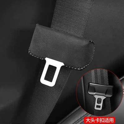 Sürətlər qutusu və əl tormozu başlıqları Noise, Suede Leather Seat Belt - standard-1-piece-large-deposit-black-and-gray-safety-buckle-leather-case