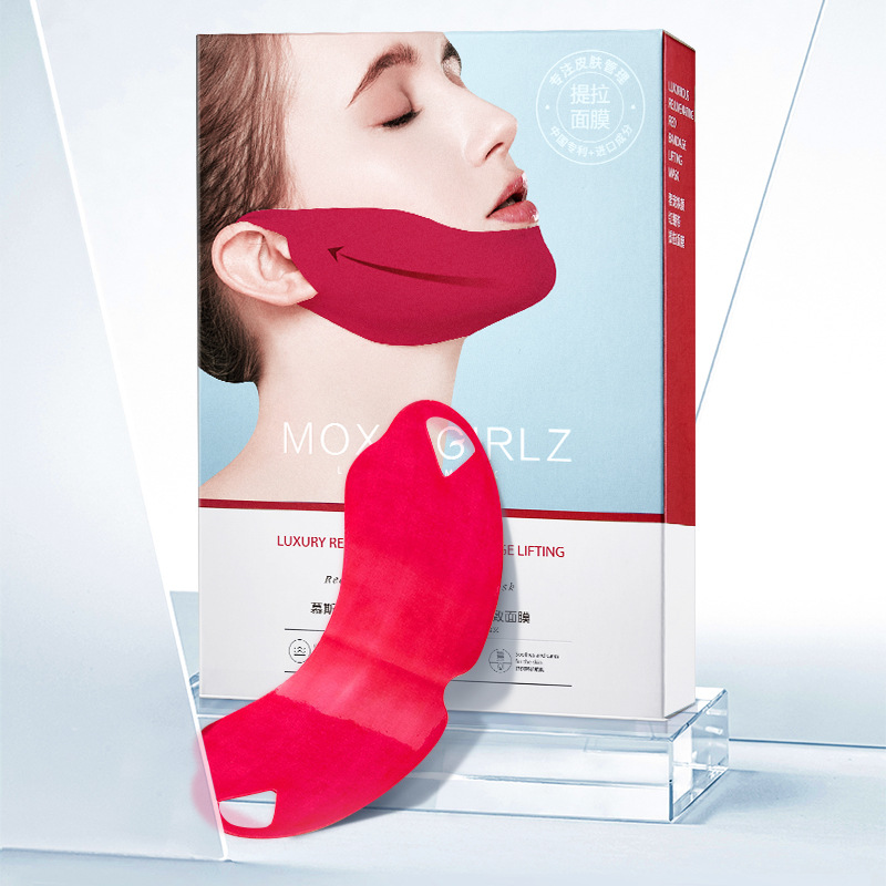 Mousse Girl-mascarilla rejuvenecedora de lujo para mascotas, vendaje rojo, mascarilla reafirmante de elevación, mascarilla facial en V, mascarilla para colgar en las orejas