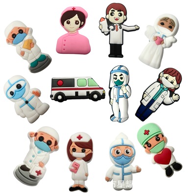 医护人物主题洞洞鞋鞋花鞋扣装饰扣diy配饰鞋饰跨境批发|ms