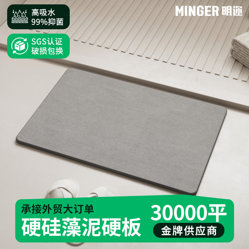 Diatom Mud Mat Absorbent Bathroom Non-slip Quick-drying Foot Mat Toilet Entry Door Toilet Mat Diatomite Hard