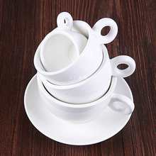 批发加厚意式浓缩下午茶杯欧美式小咖啡杯白杯碟勺陶瓷咖啡杯LOGO