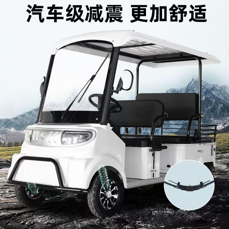 New Model M8 Double-Row Four-Seater Four-Wheel Sightseeing Vehicle for Property Management, Real Estate, Reception, and Airport Use