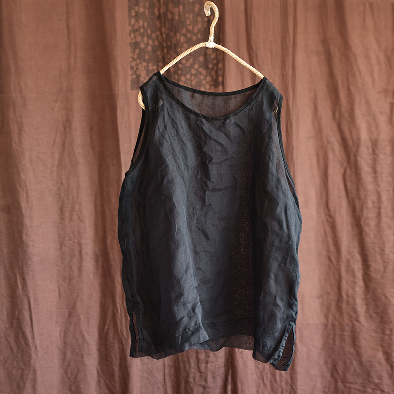 Xia Yang/Homemade Rough Hemp Single Shirt High-count Lightweight Ramie Inner Small Vest Sleeveless Casual Waistcoat Xia Yang/Homemade Rough Hemp Single Shirt High-count Lightweight Ramie Inner Small Vest Sleeveless Casual Waistcoat