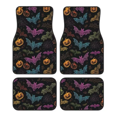 Avtomobil döşəmə paspasları — Halloween Dirt-Resistant Car Floor Mats, Dust-Removing - ws-car-floor-mats-zx11-6050-self-cut-1-piece-of-silk-circle-for-the-front-foot