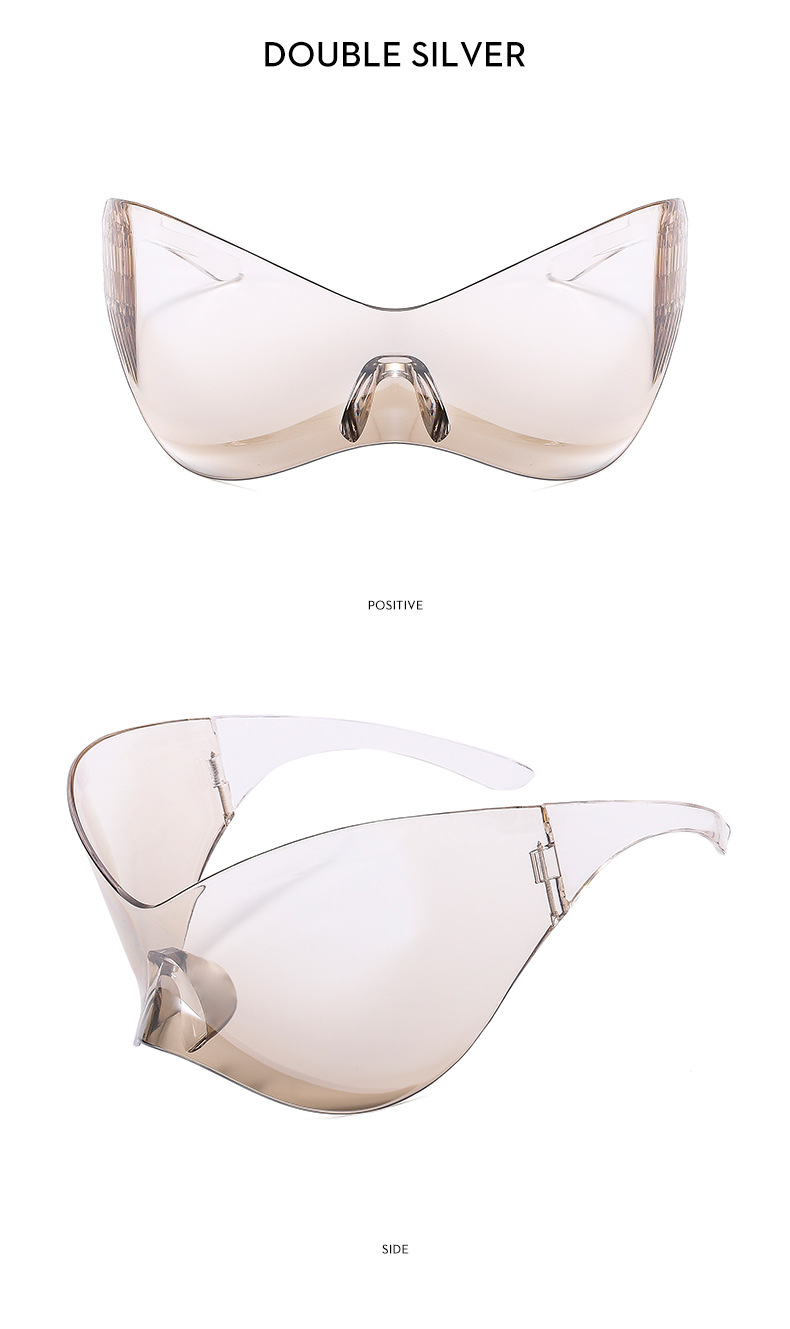 Ballon de sport une pièce à technologie futuriste Y2K, lunettes de soleil punk cool, lunettes hip-hop pour fille épicée, nouvelle collection_voghion.com