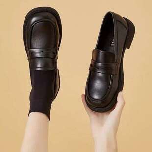 Size 35-43 Large Size Women's Shoes Loafers Women's Spring and Summer Retro Versatile Jk Shoes 41 Real Soft Leather British Style Leather Shoes