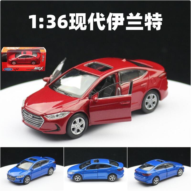 Willy Welly alloy 1:36 children's toy car model Hyundai Elantra sedan back force can open the door Willy Welly alloy 1:36 children's toy car model Hyundai Elantra sedan back force can open the door