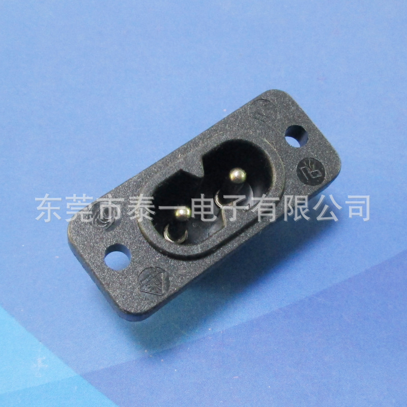 LED墙面镜8字充电接口35*15锁螺丝固定八字两芯AC母插座DB-14-7S1