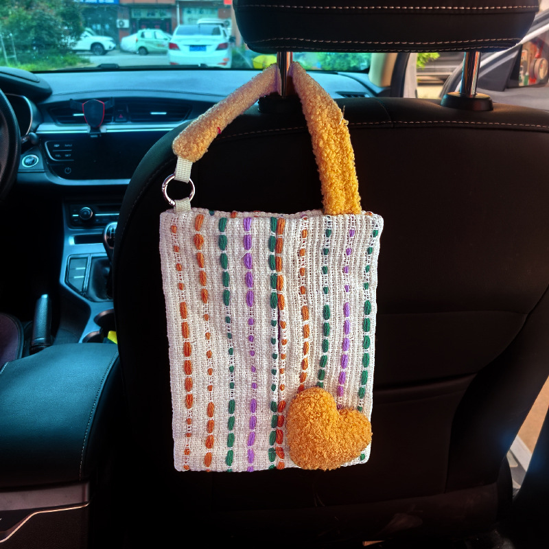 Creative Car Tissue Box, High-Quality and Cute West Highland Dog Tissue Box, Car Tissue Hanging Bag, Car Tissue Box