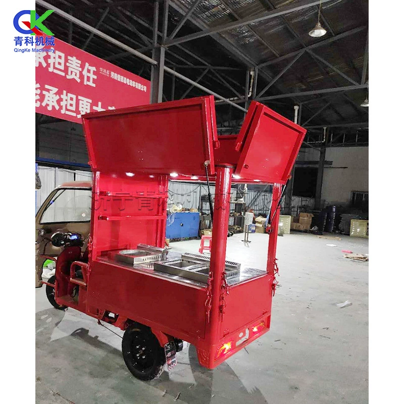 Мобильная тележка для закусок на ночном рынке университетского городка, тележка для напитков на живописной площади, тележка для завтрака у школьных ворот