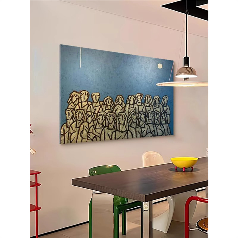 法式客厅装饰画抽象艺术感酒店民宿别墅壁画轻奢高级感电表箱挂画