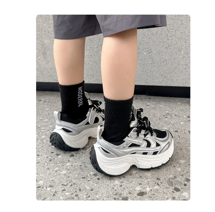 Breathable Double Mesh Kids Sneakers Lightweight Slip-on Trainers_voghion.com