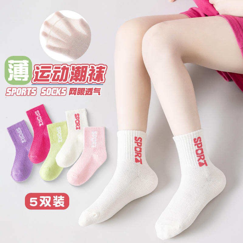 캔디 컬러 메쉬 5켤레 팩