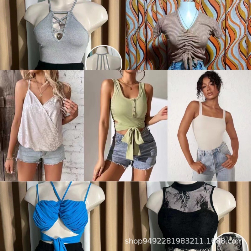 Nueva fábrica de verano suministro directo de SHEIN miscelánea de tamaño misceláneo de mujer venta caliente del sudeste asiático bajo precio de cauda de contenedor