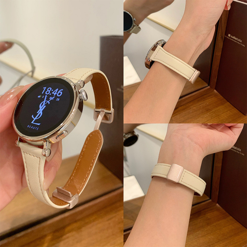 Suitable for Watch4 Huawei Gt4 Watch Strap Gt5Pronew Leather Watch3 Female Gt2Pro Double Color Fine