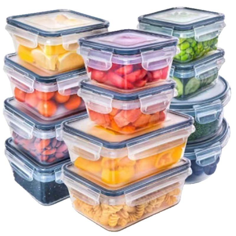 Set di 24 contenitori per alimenti in plastica senza BPA - Organizzatori da cucina in PP adatti a microonde e congelatore (impilabili e lavabili in lavastoviglie, inclusi coperchi)_voghion.com