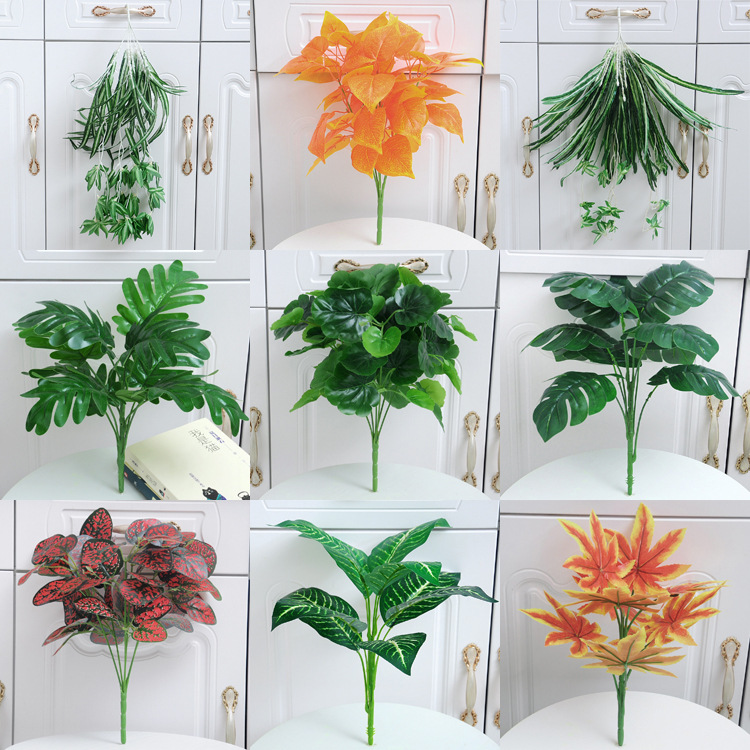 Planta artificial pared piso Greening decoración artificial planta verde solo pastoral interior ventana al aire libre árbol artificial hoja verde