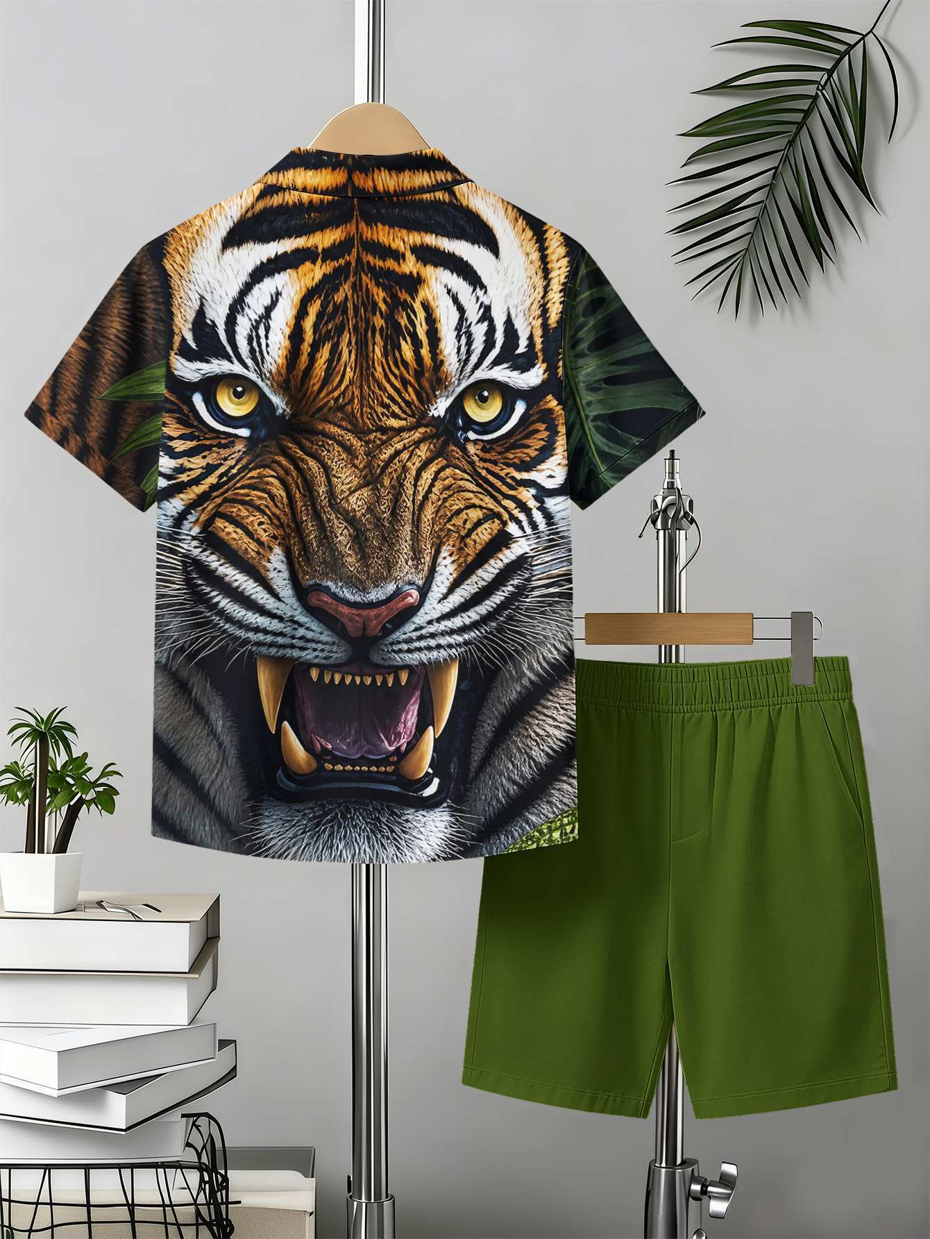 Boys 3d Printed T-shirt And Shorts Set With Pattern Designs_voghion.com