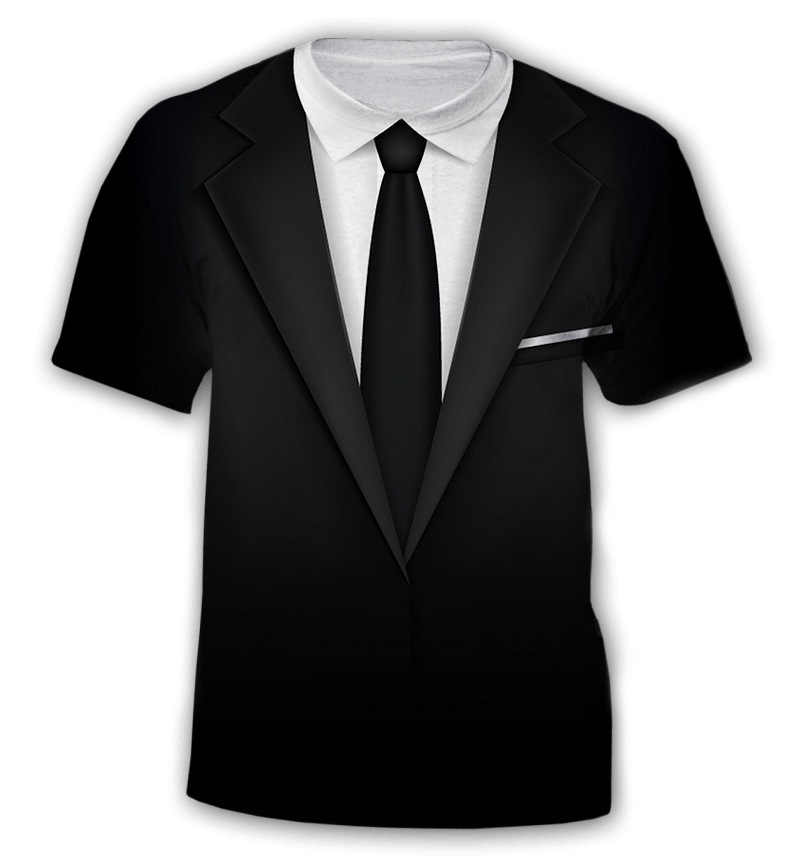 Camiseta tridimensional 3D europea y americana impresión digital manga corta traje falso de comercio exterior de dos piezas camiseta de punto divertida creativa de manga corta