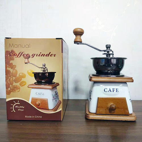 Ceramic grinder foreign trade hot-selling grinder wooden grinder hand coffee machine ground coffee powder manual hand brewing