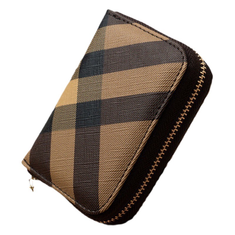 Titular de la tarjeta de órgano de hombres y mujeres titular de la tarjeta titular de la licencia de conducir de múltiples tarjetas titular de la tarjeta de las mujeres de moda europea y americana cremallera pequeño monedero